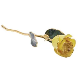 Lacquered Yellow Rose with Gold Trim 61-9148