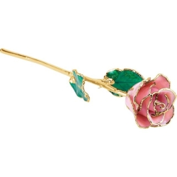 Lacquered Pink Pearl Rose with Gold Trim 61-9060