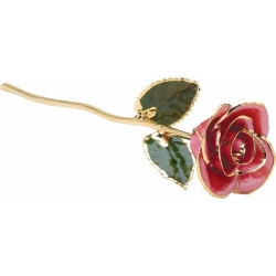 Lacquered Pink Rose with Gold Trim 61-9147